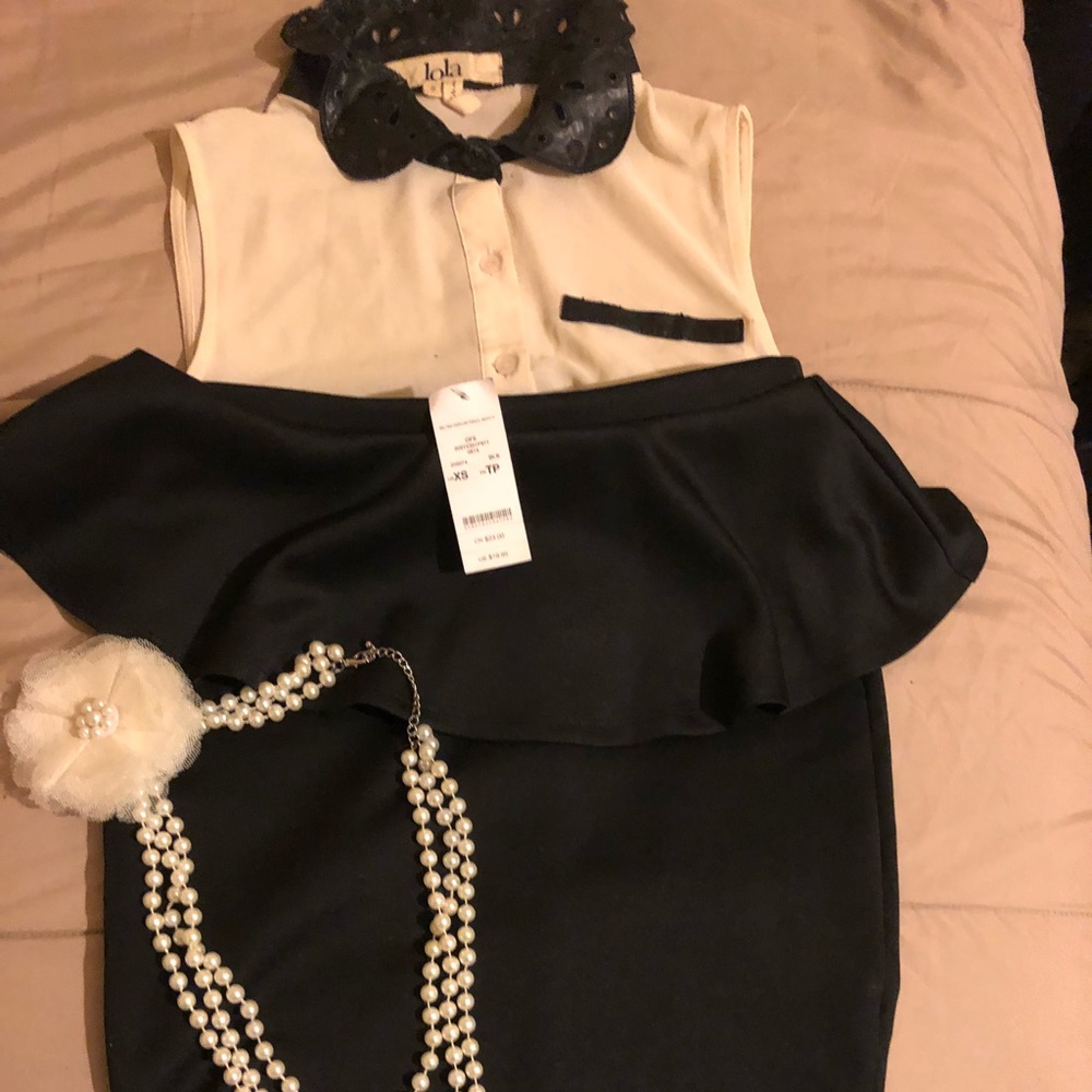 Black peplum skirt